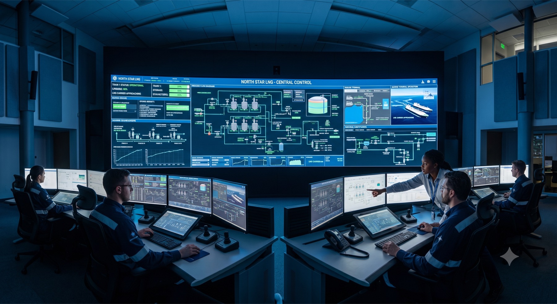 Cuarto de control de operaciones LNG